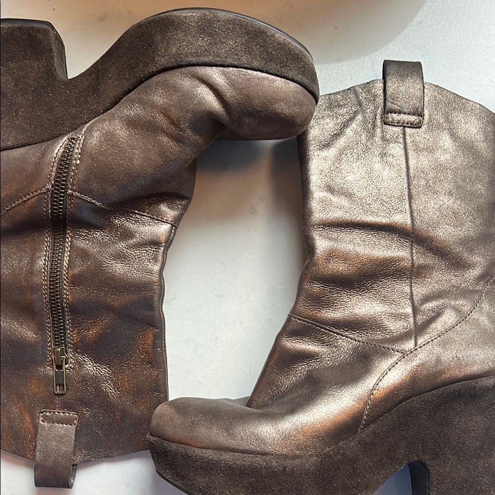 Kork-Ease Brown Heeled Boots